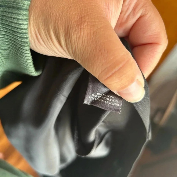 ANN TAYLOR CROPPED BLACK LINEN BLEND TROUSERS - Picture 4 of 4